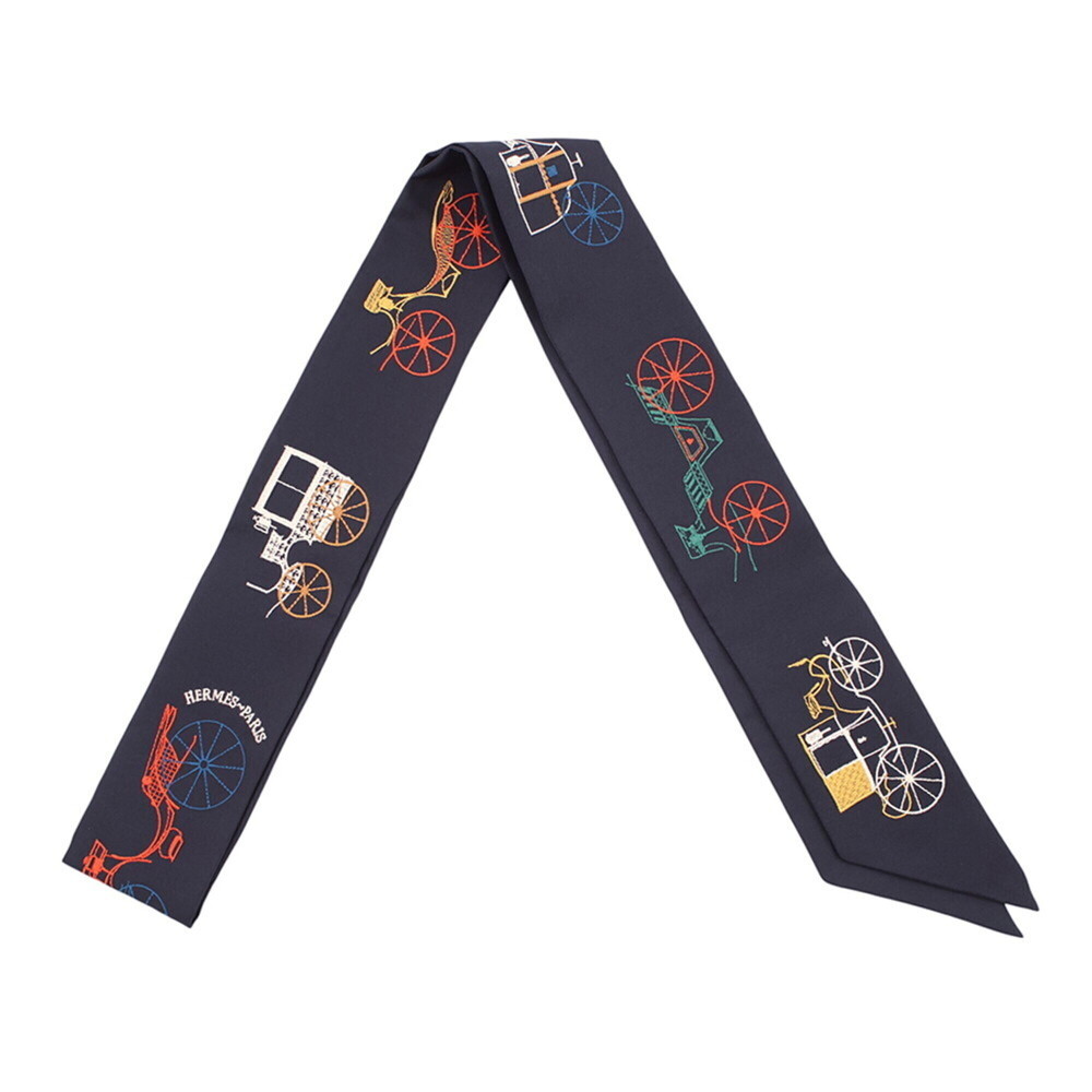 Hermes scarf muffler twilly long A Toute Berline silk HERMES 2025